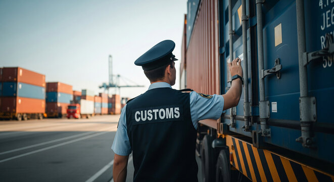 Customs Inspection And Tariff Control At International Shipping Port