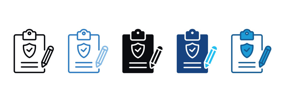 Policy Icon Set Multiple Style Of