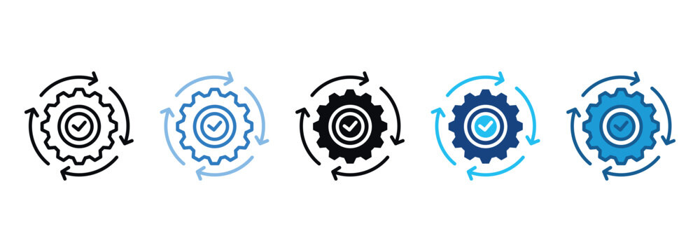 Procedures Icon Set Multiple Style Of