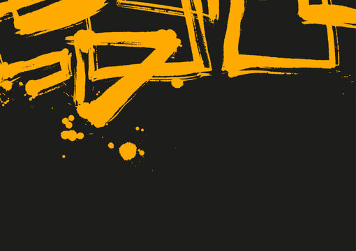 Minimalist vector illustration with bold ink brush strokes and splatters background ideal for modern art and graphic design.