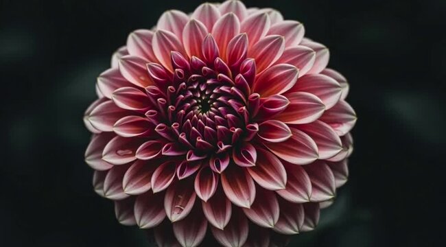 Stunning pink dahlia flower in bloom