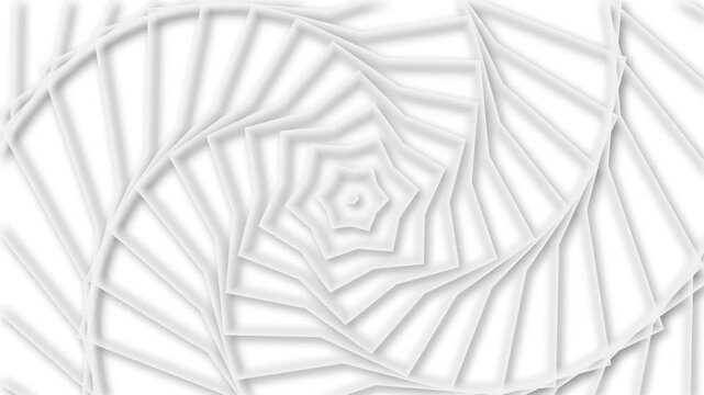Spiraling pentagonal paper-cut pattern background animation