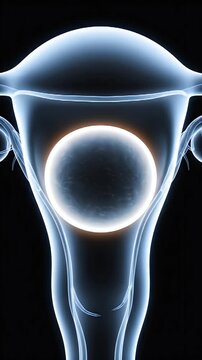CGI Visualization of Uterus with Fibroid Growth Detailed Anatomy Showing Medical Condition and Healthcare Education