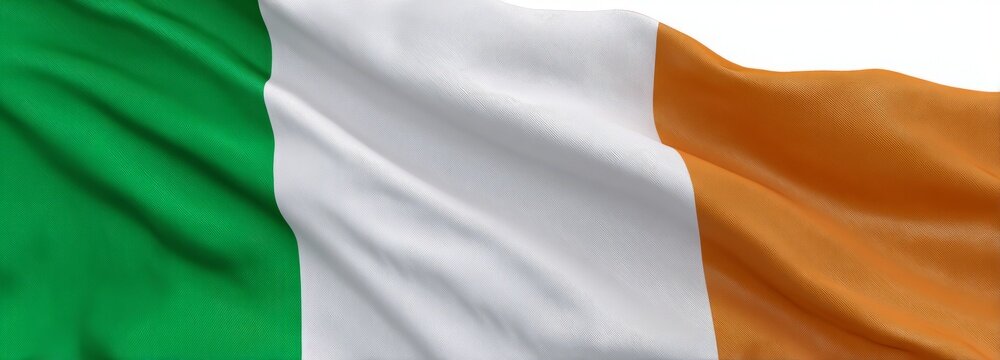 Celebrating irish heritage flag unfurling in a scenic outdoor setting