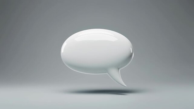 Minimal 3D Speech Bubble Icon Floating on Neutral Background for Modern Communication Concept Design