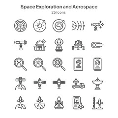 space exploration and aerospace icons collection © Ahmad