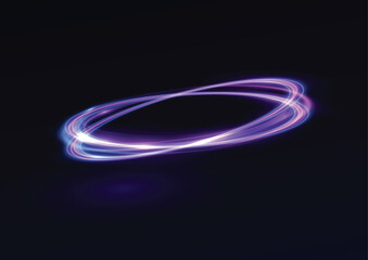 Naklejka premium Glowing purple ring on dark background