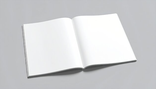 Blank Open Magazine or Book Mockup on a Plain Background.