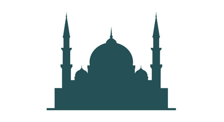 Naklejka premium A minimalist illustration of a mosque with a large central dome and two minarets