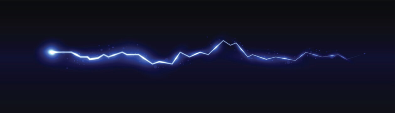 Electricity graph with blue light on a dark background
