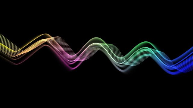 Abstract rainbow flowing wave lines background animation