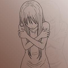 Anime Girl with Inner Demon - Mental Health and Emotional Struggle