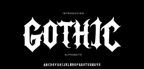 Font vector. Alphabet gothic - Modern Blackletter Gothic Display Font © Awib