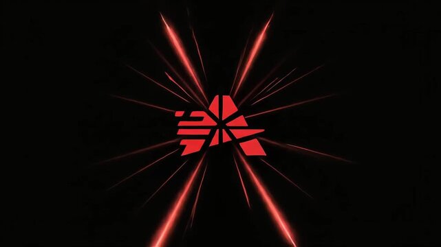 Red abstract A logo with motion streaks at night.
