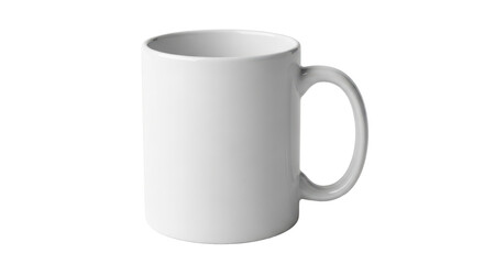 White ceramic coffee mug mockup for design branding. Isolated on transparent background, png