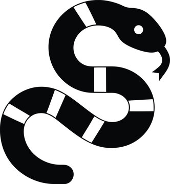 coral snake silhouette vector illustration on transparent background