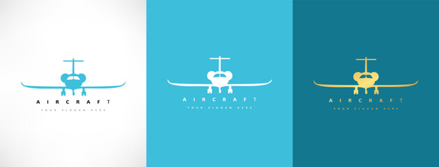 Aircraft logo vector. Plane transport design