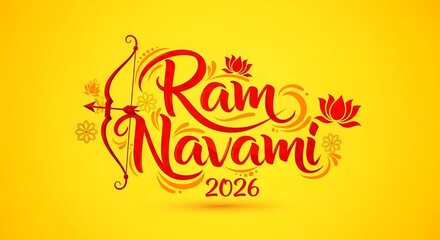 Obraz premium Ram navami 2026 hindu festival celebration greeting vector