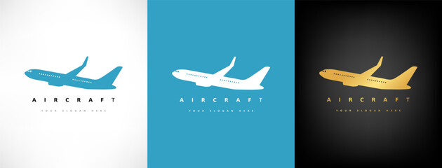 Aircraft logo vector. Plane transport design