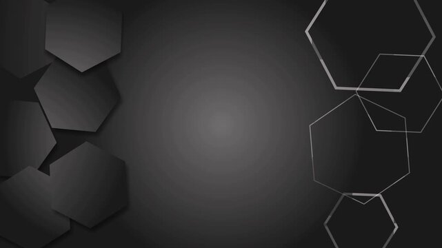 Dark hexagon geometric background shape line animation