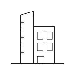 Modern building outline vector style
