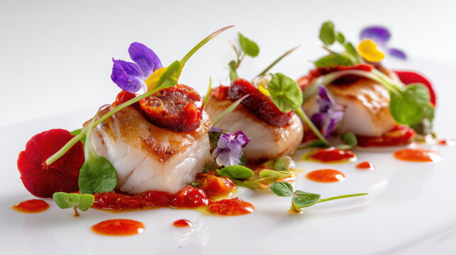 monkfish cheek with chorizo and piquillo peppers