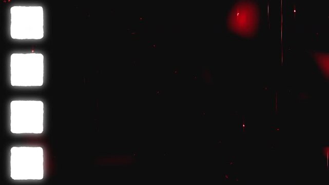 Film noise or grain seamless texture. Retro template. 35mm negative film on scanner lamp. Scratched strip. Old tape looped animation in 4K. Vintage film effect