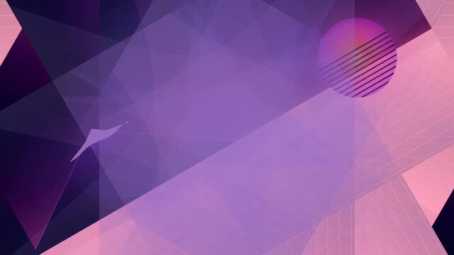 Abstract Geometric Shapes with Purple Hues.
