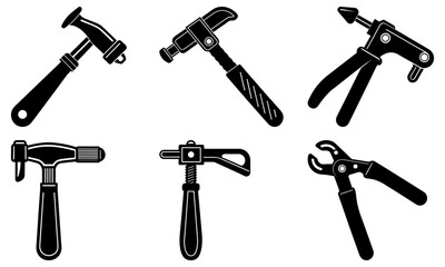 Various tools and equipment illustrations on a plain white background