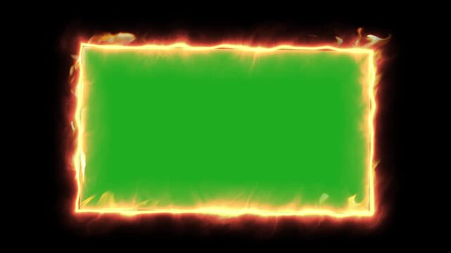 Green Screen Fire Frame Animation with Burning Border Effect