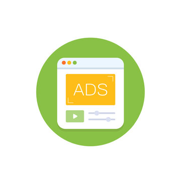 programmatic advertising icon, digital marketing concept, flat design