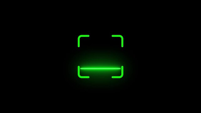 scanner icon animation isolated scanner neon shine icon animation .fingerprint biometric scanning animation. Biometric scanning showing neon fingerprint icon with fingerprint line animation