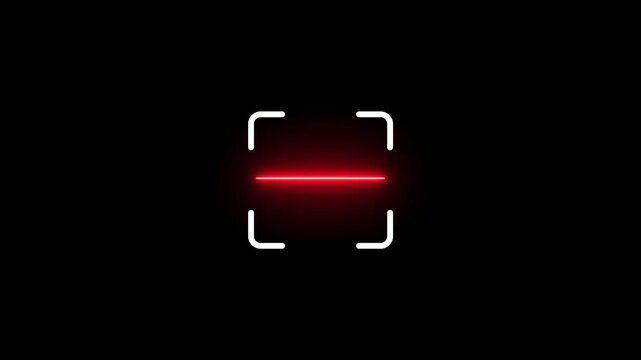 scanner icon animation isolated scanner neon shine icon animation .fingerprint biometric scanning animation. Biometric scanning showing neon fingerprint icon with fingerprint line animation