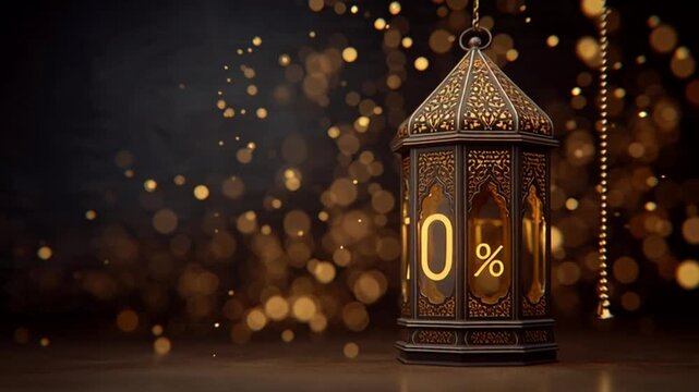 Lantern with 70 Percent Sale Sign.