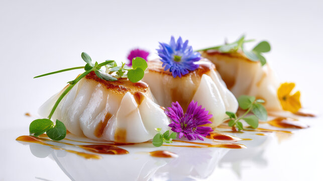 dim sum har gow with black truffle delicacy