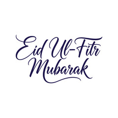 Eid Ul-Fitr Mubarak calligraphy vector clipart for Islamic holiday greeting cards and invitations