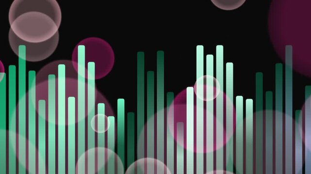 Abstract Bars with Green and Purple Hues.