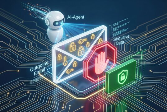 Data loss prevention AI blocking sensitive outgoing email data