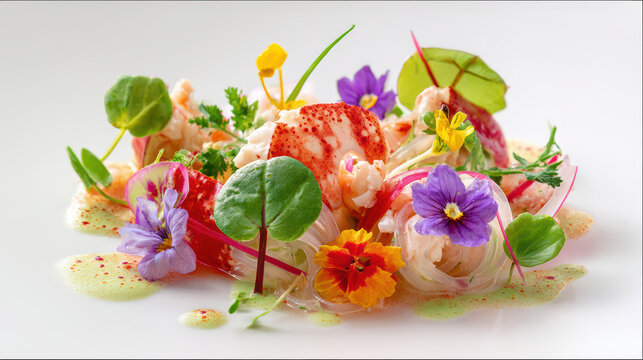 thai yum woon sen with king crab and chili