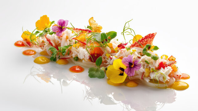 thai yum woon sen with king crab and chili