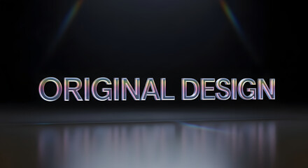 Original Design in Chrome: Reflections and Light Metallic Typography: Original Design Under Spotlight Chrome-Text Glow: ORIGINAL DESIGN in Focus Polished Letters: Original Design on Dark Ground Reflec