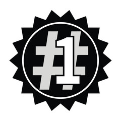 Obraz premium Black and white starburst emblem featuring the number one inside