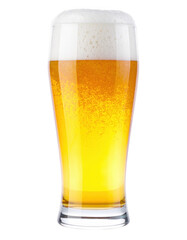 A glass of beer isolated on transparent background