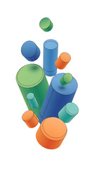 Fototapeta premium Colorful Cylinders in Motion