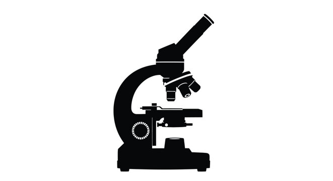 Black silhouette of a microscope a tool for scientific research silhouette