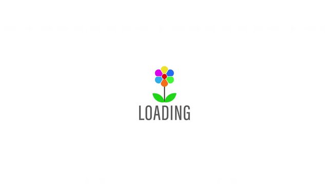 Cute colorful flower plant loading animation graphic video