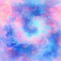 Naklejka premium dreamy pastel cloud swirl of pink, blue, and purple with soft misty textures evoking calm and wonder