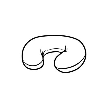 Inflatable neck travel pillow icon for comfort vector illustration
