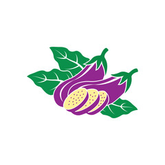 Eggplant logo vector icon illustration design