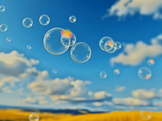 どこまでも舞うシャボン玉